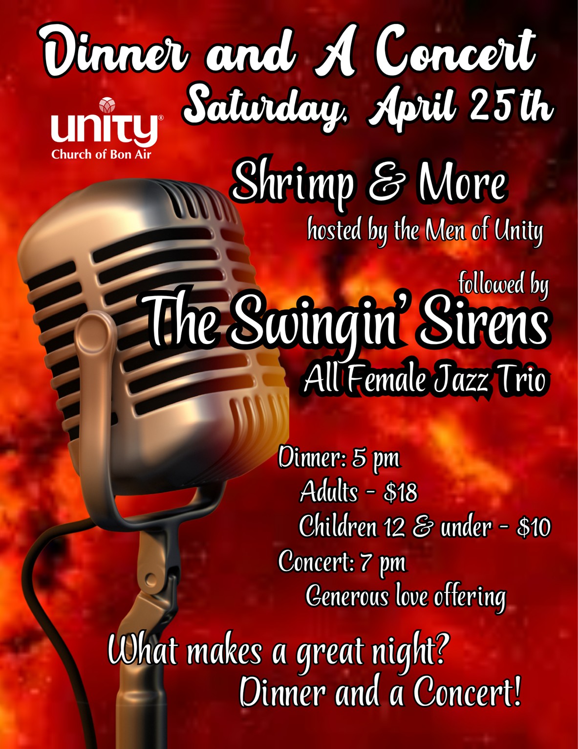 Dinner and A Concert  - Join us for a great night!